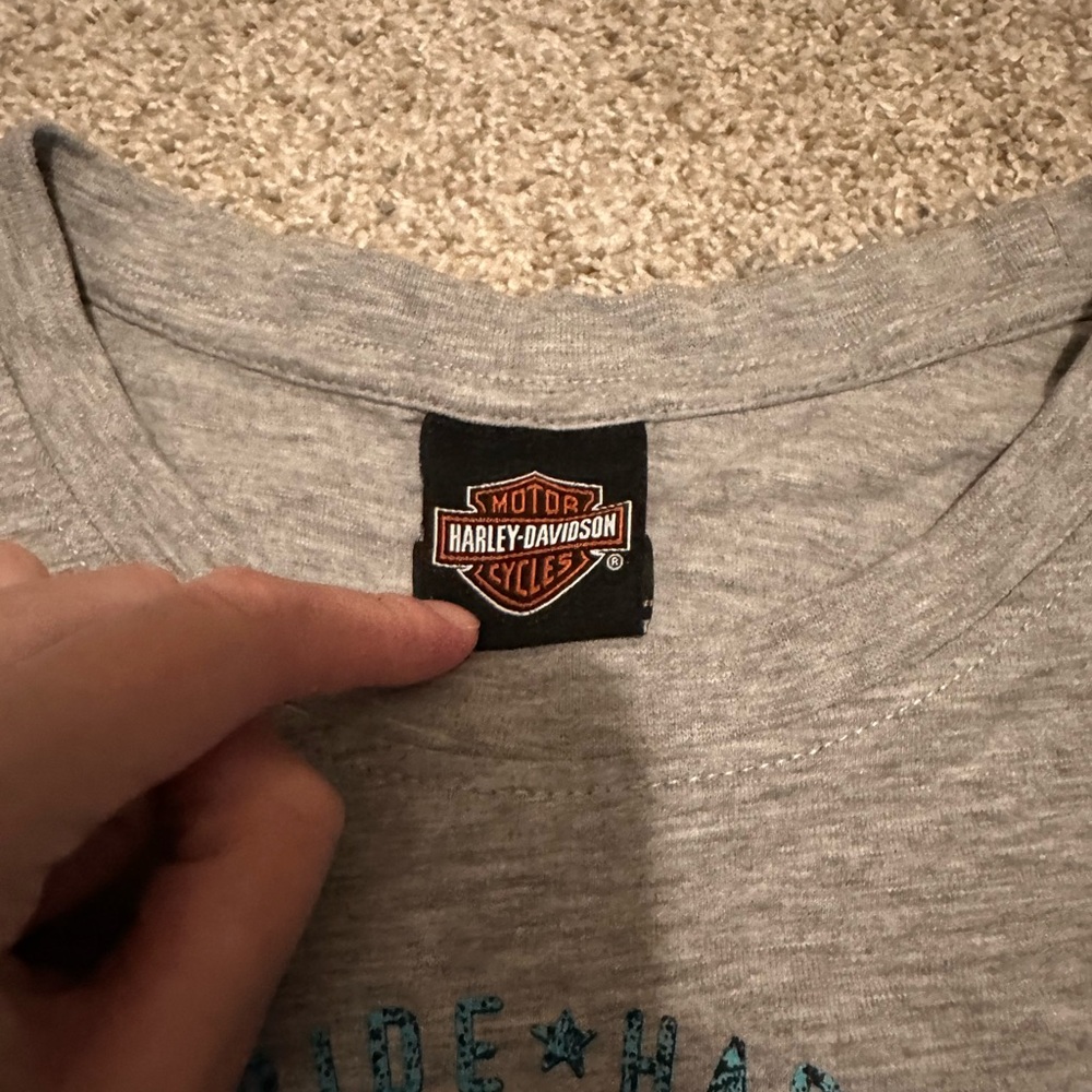 Harley-Davidson Gray and Blue Graphic Tee - Picture 4 of 5
